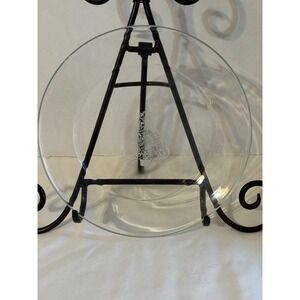 Vintage Arcoroc France‎ Etched Glass Christmas Tree Plate 9" Holiday Decor